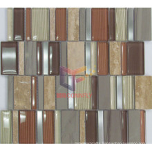 Glass Mix Stone and Stainless Steel Mosaic (CFM817)
